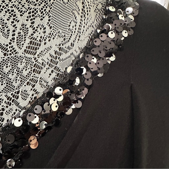 DJ-JAZ Black One-Shoulder Sequin Trim Cocktail Dress Size 10 - Picture 10 of 13